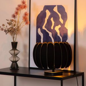 Lampada da tavolo moderna nera, Spencer, con interruttore