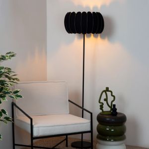 Lampada da terra moderna nera, Spencer, con interruttore