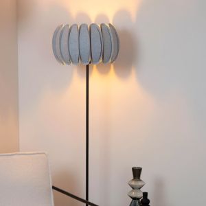 Lampada da terra moderna grigia, Spencer, con interruttore