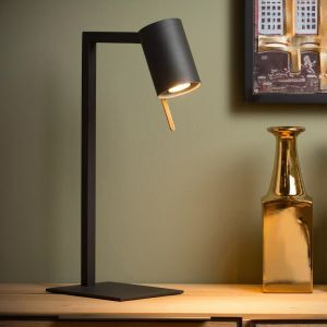 Lampada da scrivania moderna nera, Lesley, con interruttore