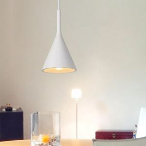 Lampada a sospensione in gesso bianca, Gipsy