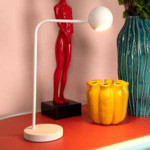 Lampada da tavolo ricaricabile moderna bianca, Comet, 3W, 2700K LED, controllo touch