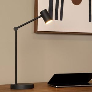Lampada da tavolo ricaricabile moderna nera, Tipik, 3W, 2700K LED, controllo touch