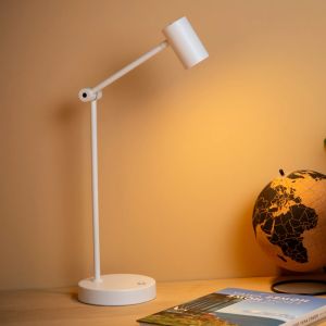 Lampada da tavolo ricaricabile moderna bianca, Tipik, 3W, 2700K LED, controllo touch