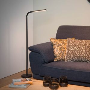 Piantana da lettura da terra moderna nera, Gilly, 5W, 2700K LED, con interruttore