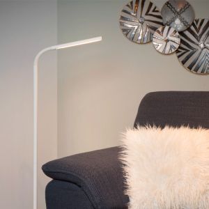 Piantana da lettura da terra moderna bianca, Gilly, 5W, 2700K LED, con interruttore