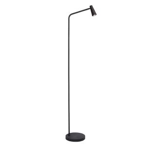 Lampada da terra ricaricabile moderna nera, Stirling, 3W, 2700K LED, controllo touch