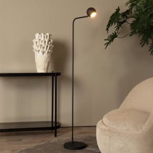 Lampada da terra ricaricabile moderna nera, Comet, 3W, 2700K LED, controllo touch