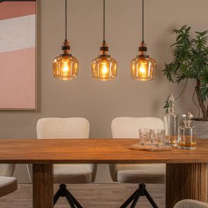 Lampada a sospensione retrò ambrata, Ilona