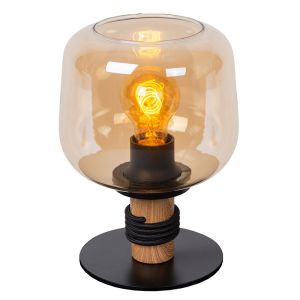 Lampada da tavolo retrò ambrata, Ilona, con interruttore