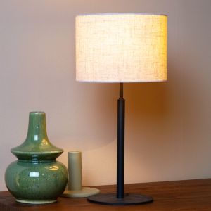 Lampada da tavolo rustica beige, Maya, con interruttore