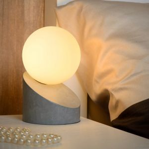 Lampada da tavolo moderna grigia, Len, con interruttore