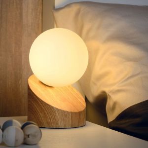 Lampada da tavolo moderna marrone, Len, con interruttore