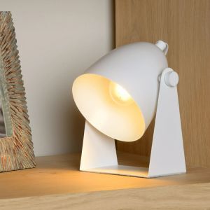 Lampada da tavolo moderna bianca, Chago, con interruttore