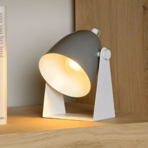 Lampada da tavolo moderna grigia, Chago, con interruttore