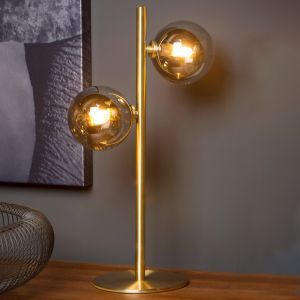 Lampada da tavolo retrò dorata, Tycho, con interruttore