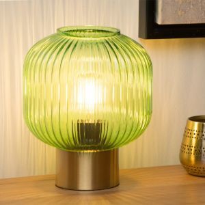 Lampada da tavolo retrò dorata, Maloto, con interruttore