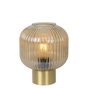 Lampada da tavolo retrò ambrata, Maloto, con interruttore