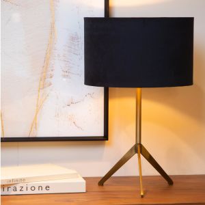 Lampada da tavolo moderna nera, Tondo, con interruttore