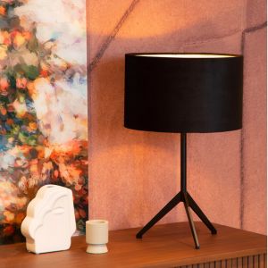 Lampada da tavolo moderna nera, Tondo, con interruttore