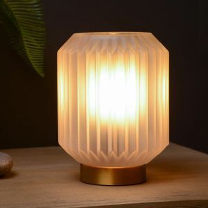 Lampada da tavolo classica dorata, Sueno, con interruttore