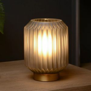 Lampada da tavolo classica dorata, Sueno, con interruttore