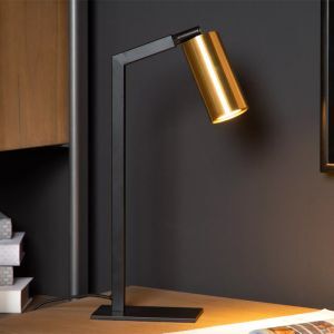 Lampada da tavolo moderna dorata, Sybil, con interruttore