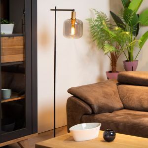Lampada da terra moderna grigia, Joanet, con interruttore