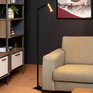 Lampada da terra moderna nera, Sybil, con interruttore