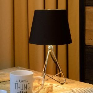 Lampada da tavolo moderna cromata, Gitta, con interruttore