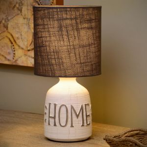 Lampada da tavolo in ceramica bianca, Cosby, con interruttore