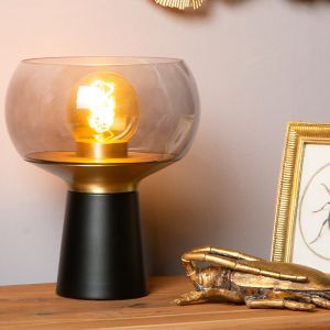 Lampada da tavolo retrò nera, Farris, con interruttore