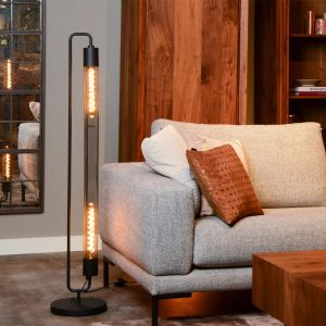 Lampada da terra moderna nera, Calixt, con interruttore