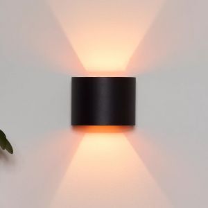 Lampada da parete up down moderna nera, Axi, 6W, 2700K LED, IP54