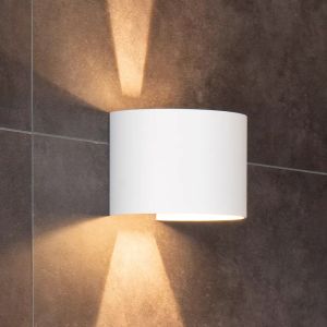 Lampada da parete up down moderna bianca, Axi, 6W, 2700K LED, IP54