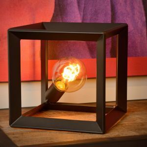Lampada da tavolo retrò grigia, Thor, con interruttore