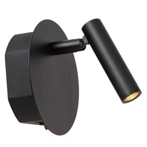 Lampada per camera da letto moderna nera, Jolijn, 2W, 3000K LED, con interruttore