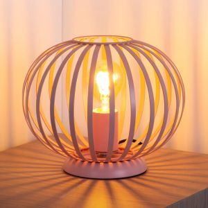 Lampada da tavolo moderna rosa, Merlina, con interruttore