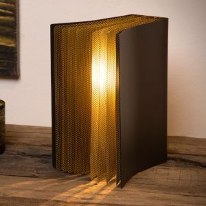 Lampada da tavolo retrò dorata, Extravaganza Livret, con interruttore