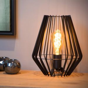 Lampada da tavolo moderna nera, Reda, con interruttore