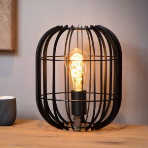 Lampada da tavolo moderna nera, Reda, con interruttore