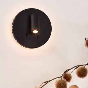 Applique da parete moderna nera, Bentjer, 6W, 3000K LED, con interruttore
