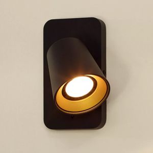Faretto da parete moderno dorato, Turnon, con interruttore