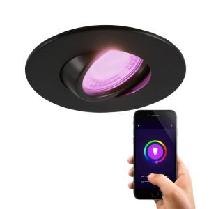 Faretto da incasso intelligente in alluminio nero, Jill, IP44