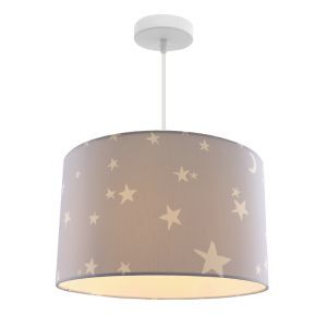 Lampada a sospensione per bambini grigia in tessuto, Stars