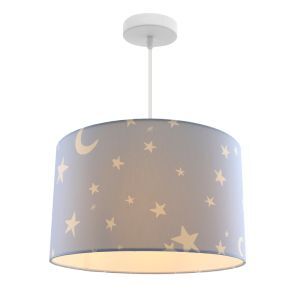 Lampada a sospensione per bambini blu in tessuto, Stars