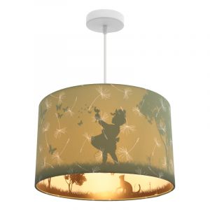 Lampada a sospensione per bambini verde in tessuto, Butterfly
