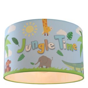 Lampada da soffitto per bambini blu in tessuto, Jungle Time