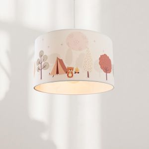 Lampada a sospensione per bambini bianca in tessuto, Forest life