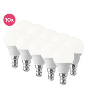 Confezione da 10 lampade a sfera Lasco E14 LED bianco caldo, 3 W